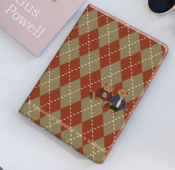 Plaid Bear Ipad Case Tablet Case Kawaii Ipad Air Pro Etsy Australia