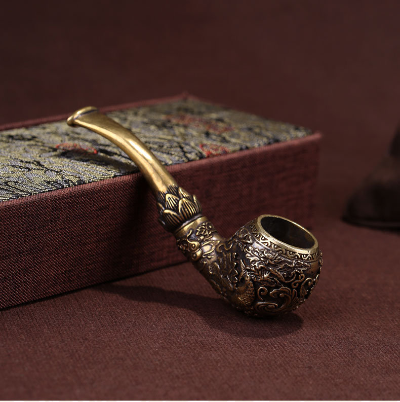 Carved Copper Tobacco Pipe, Handmade Copper Smoking Pipe, Smoker Gift