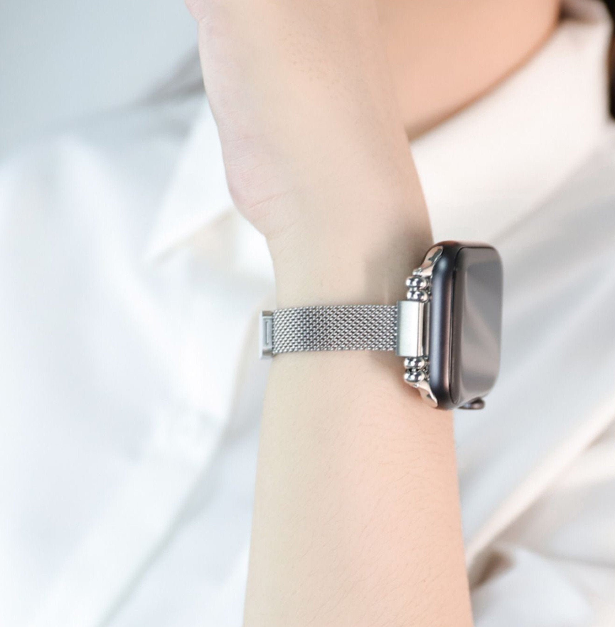 40mm milanese loop silver