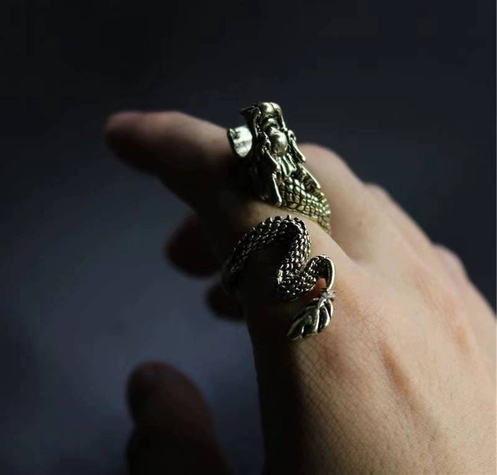 Brass Dragon Cigarette Holder Ring Cigarette Ring Elegant Etsy Canada