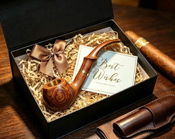 Hand Carved Wood Tobacco Pipe, Engraved Wooden Tobacco Pipe Set with Smoking Accessories, Smoking Pipe, Gift for Men, Smoker Gift, Grandpa