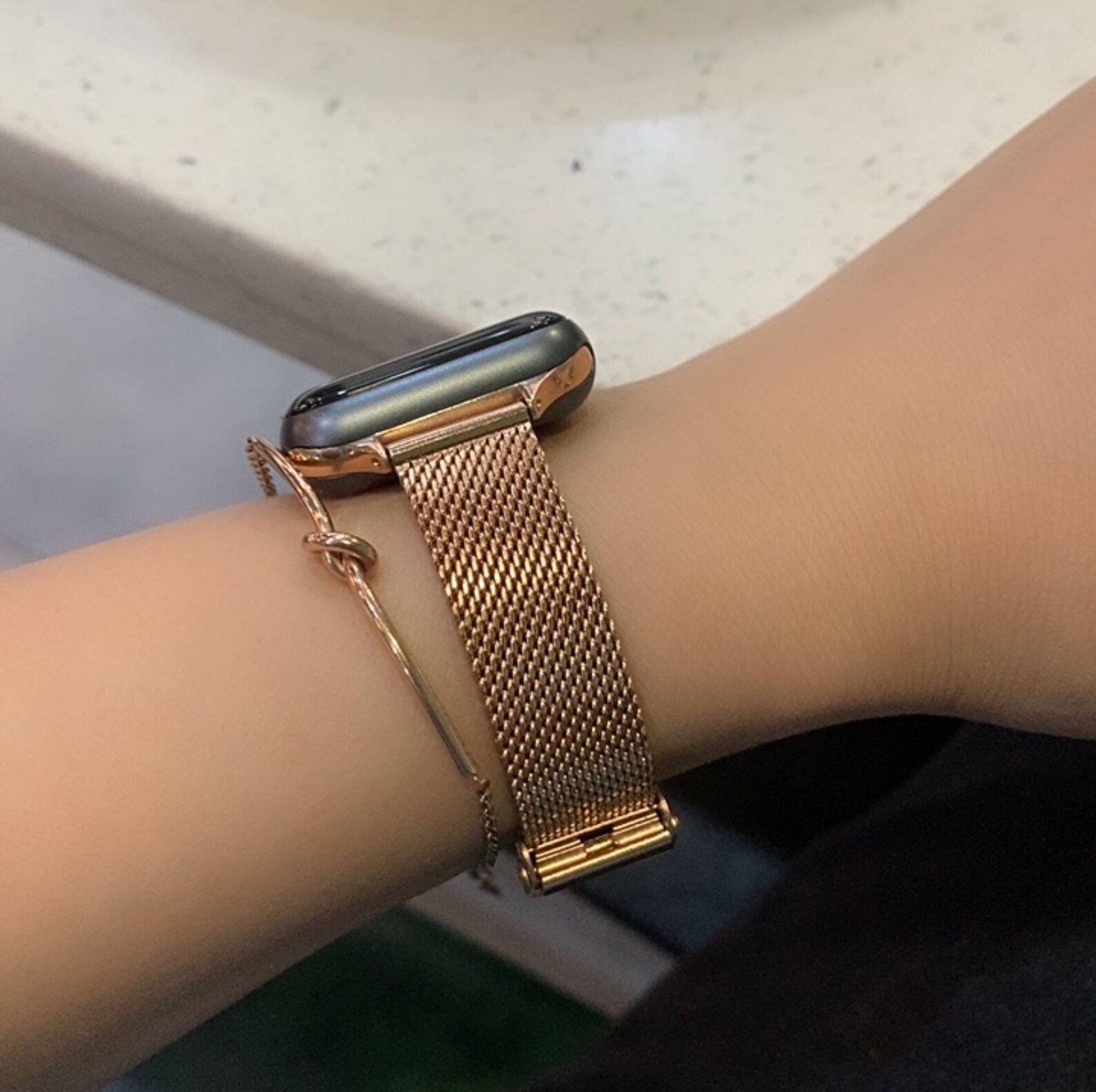 Loop Apple Watch Band Metal Iwatch Milanese Band Rose Gold Etsy