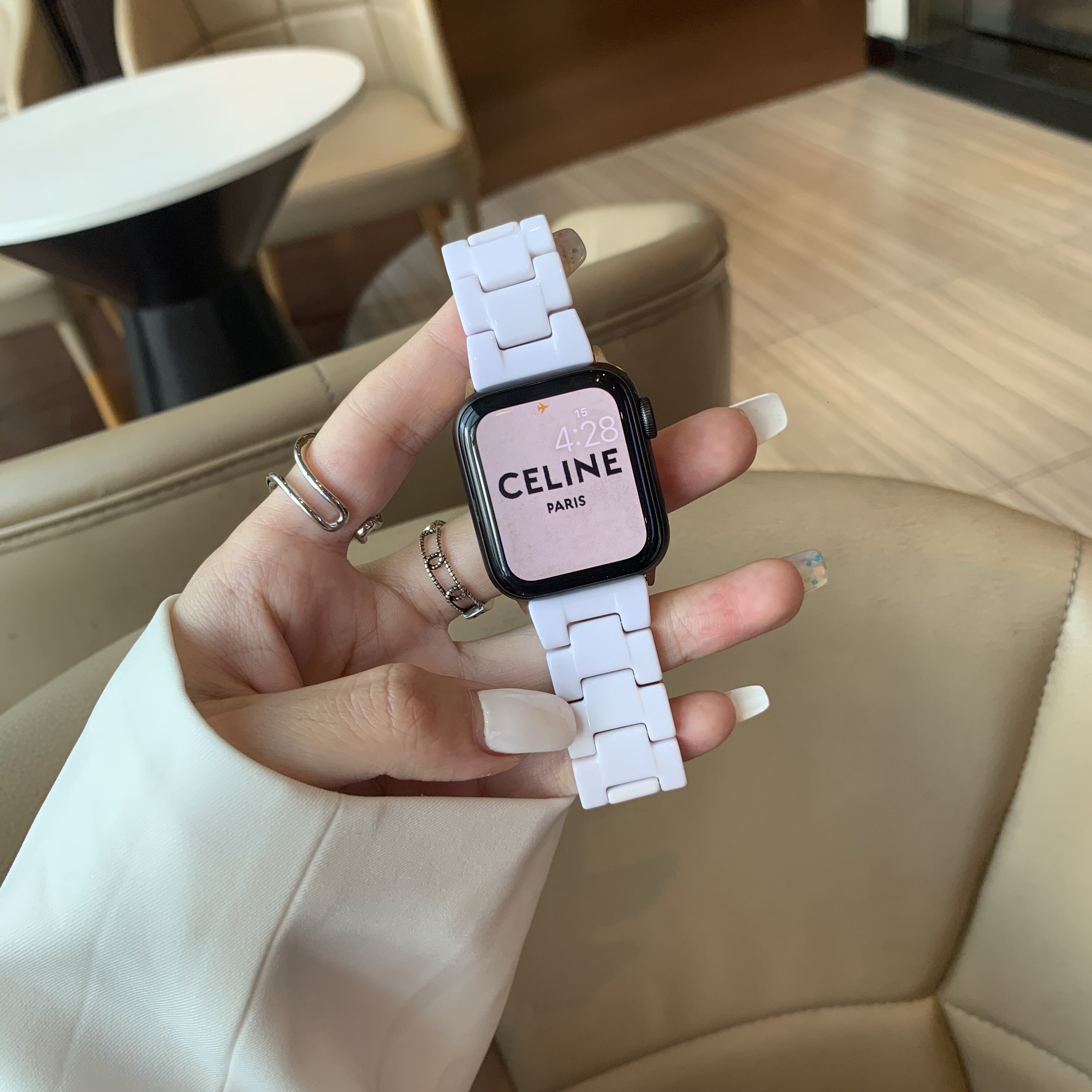 White Apple Watch Band Resin Iwatch 