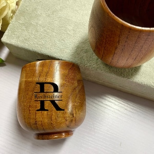 Custom Handmade Wooden Mug, Japanese Style Wooden Whisky Glasses, Men&#39;s Wine Glasses, Wedding Handheld Gift, Personalized Wooden Cup