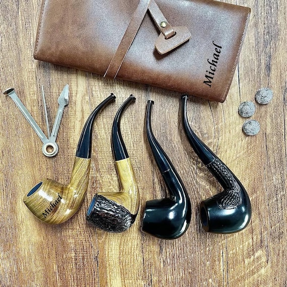 Personalized Wooden Tobacco Pipe With Accessories, Custom Engraved Pipe,  Personalized Name Pipe, Custom Smoking Pipe, Gift for Dad