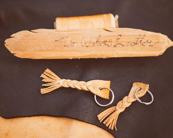 Moose hide keychains