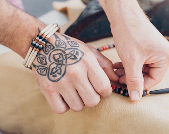 Antique buffalo bone choker bracelet