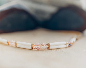 Genuine Native Bone choker necklace-Sunstone