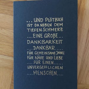Trauerkarte Dankbarkeit