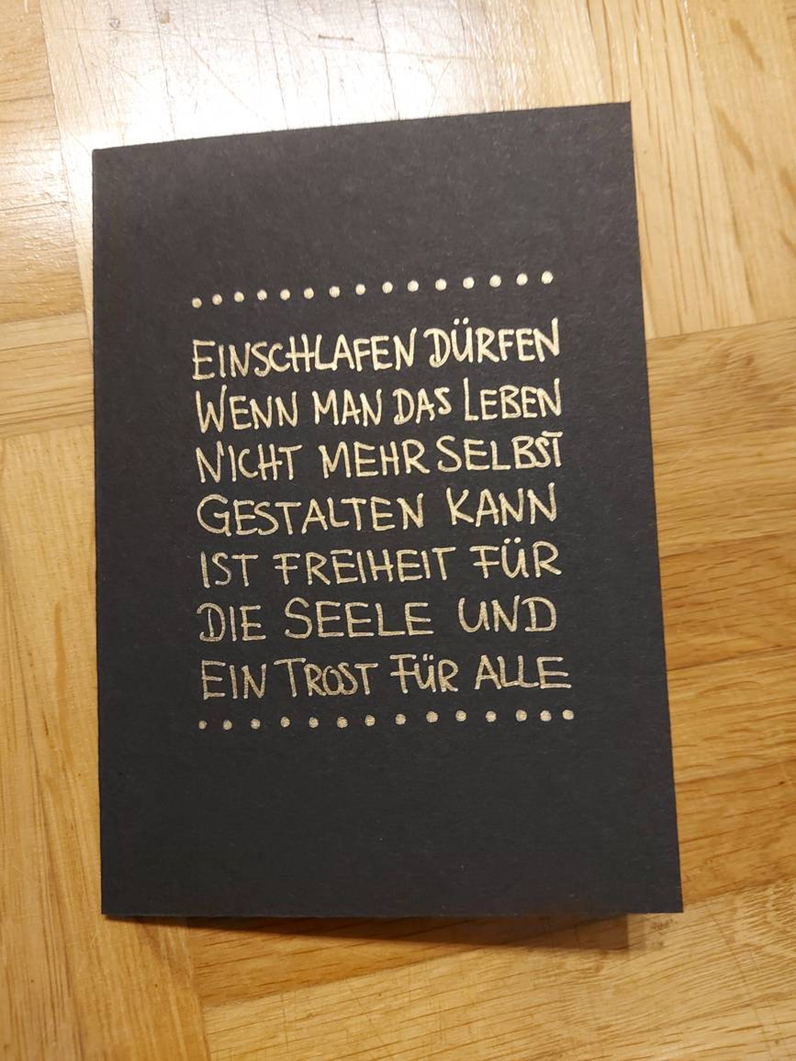 Trauerkarte Einschlafen dürfen - Etsy.de