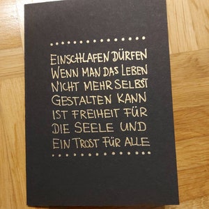 Trauerkarte Einschlafen dürfen