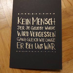 Trauerkarte geliebter Mensch