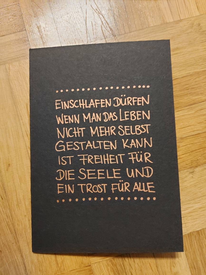 Trauerkarte Einschlafen dürfen - Etsy.de