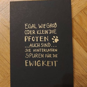 Trauerkarte Pfoten