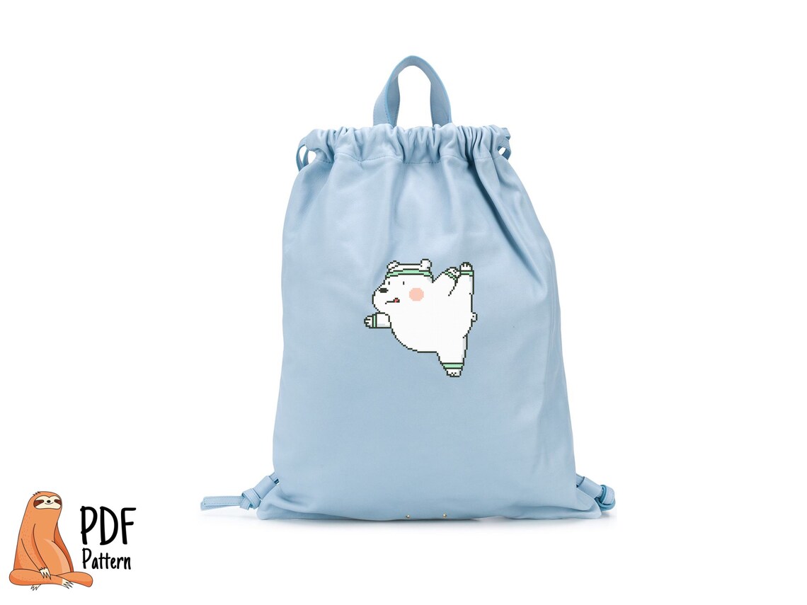 Ice Bear On Workout Cross Stitch Pattern We Bare Bears Etsy