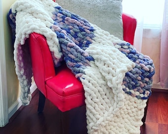 Chunky Knit Blanket, Cozy Blanket, Chunky Blanket, Knit Blanket, Chunky Knit Throw, Knitted Blanket, Chenille, Chunky Yarn Blanket, Blankets