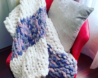 Chunky Knit Blanket, Cozy Blanket, Chunky Blanket, Knit Blanket, Chunky Knit Throw, Knitted Blanket, Chenille, Chunky Yarn Blanket, Blankets