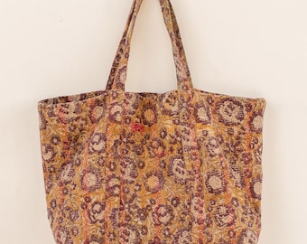 Vintage Kantha Tote Bag, recycelter Sari-Stoff, handgemacht