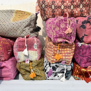 Vintage Kantha Kulturbeutel, Dopp Kit, Kantha Tasche, 20 Stück, Make-up Kit