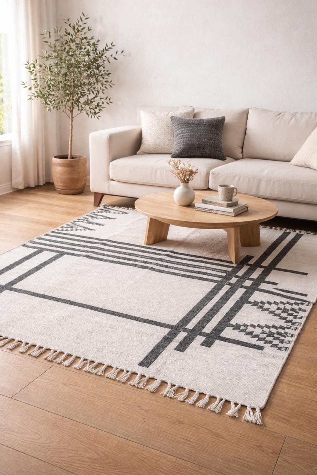 Handmade Cotton Area Rug, Block Printed, Machine Washable Rug - Etsy