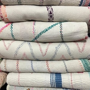 5 pcs, Kantha quilts, kantha throw, kantha blankits, quilts, Handmade, white kantha,