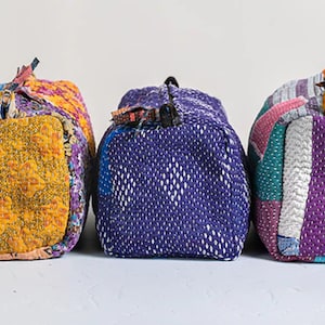 Kulturbeutel, Kulturbeutel, Dopp-Kit, Kantha-Tasche, 10-teilig, Beuteltasche, Beutel, Modebeutel, Frauentasche, Banjara-Beutel, EXPRESS-VERSAND