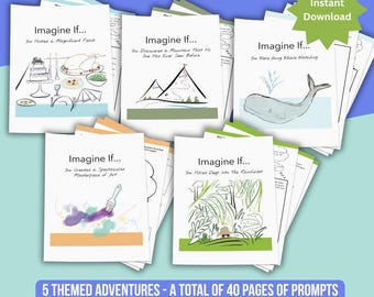 Drawing Prompts for Kids Printable Art Journal Boredom Busters Drawing Activity Creative Writing for Kids