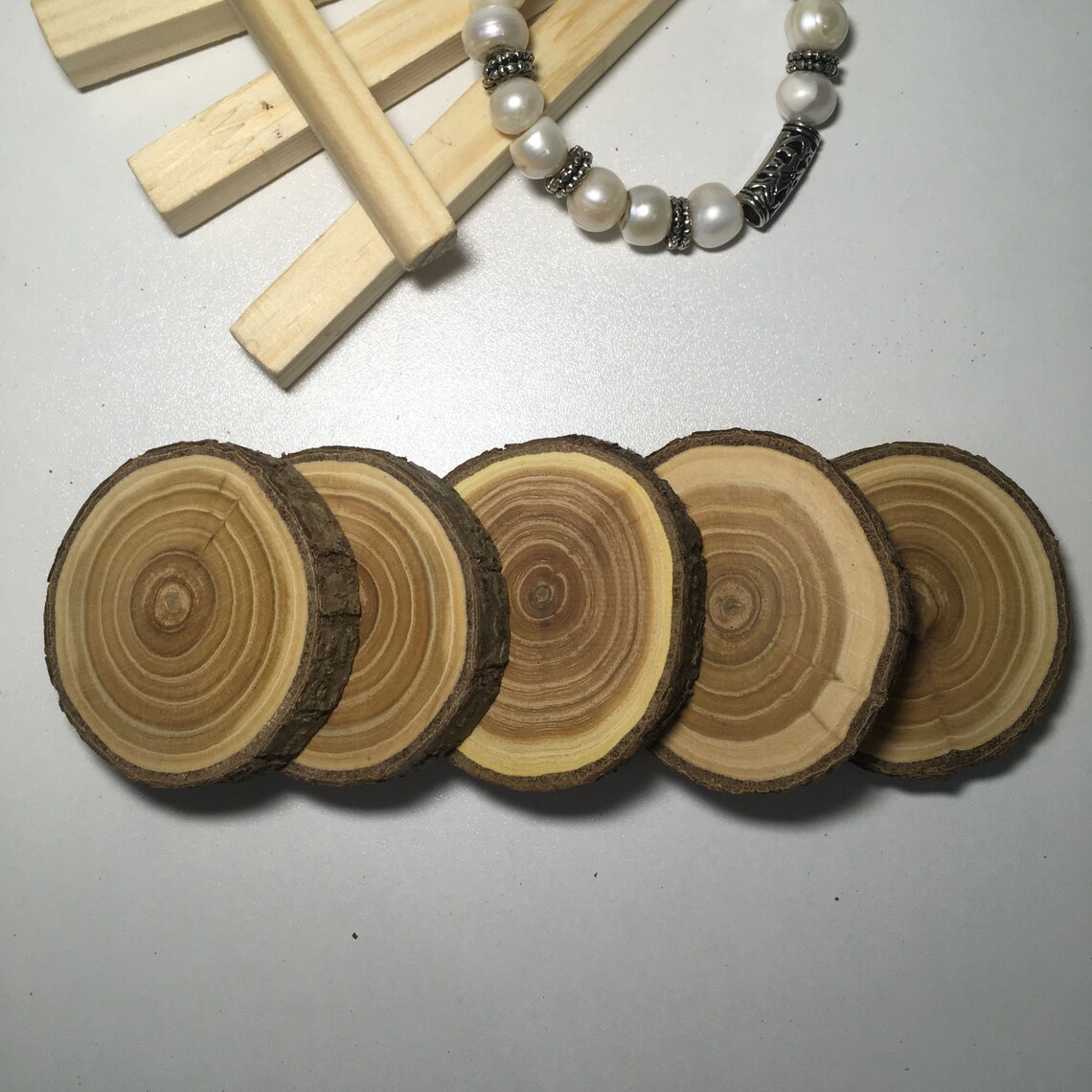Set 5 wood slice round Buckthorn wooden slices for DIY Etsy