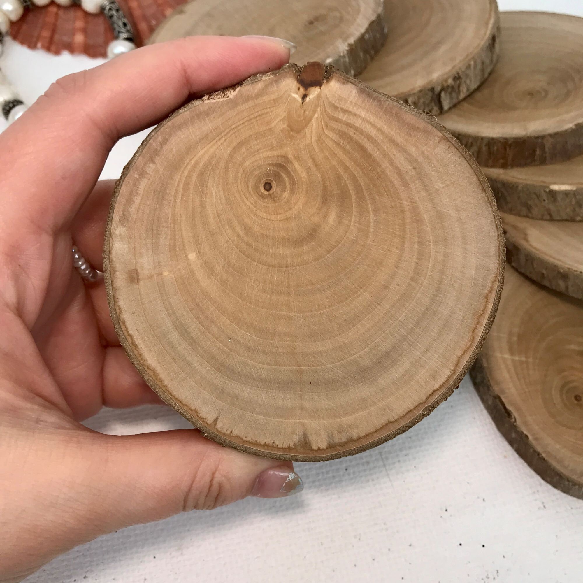 Set 2 Apple tree wood slices wood art slices for DIY Etsy