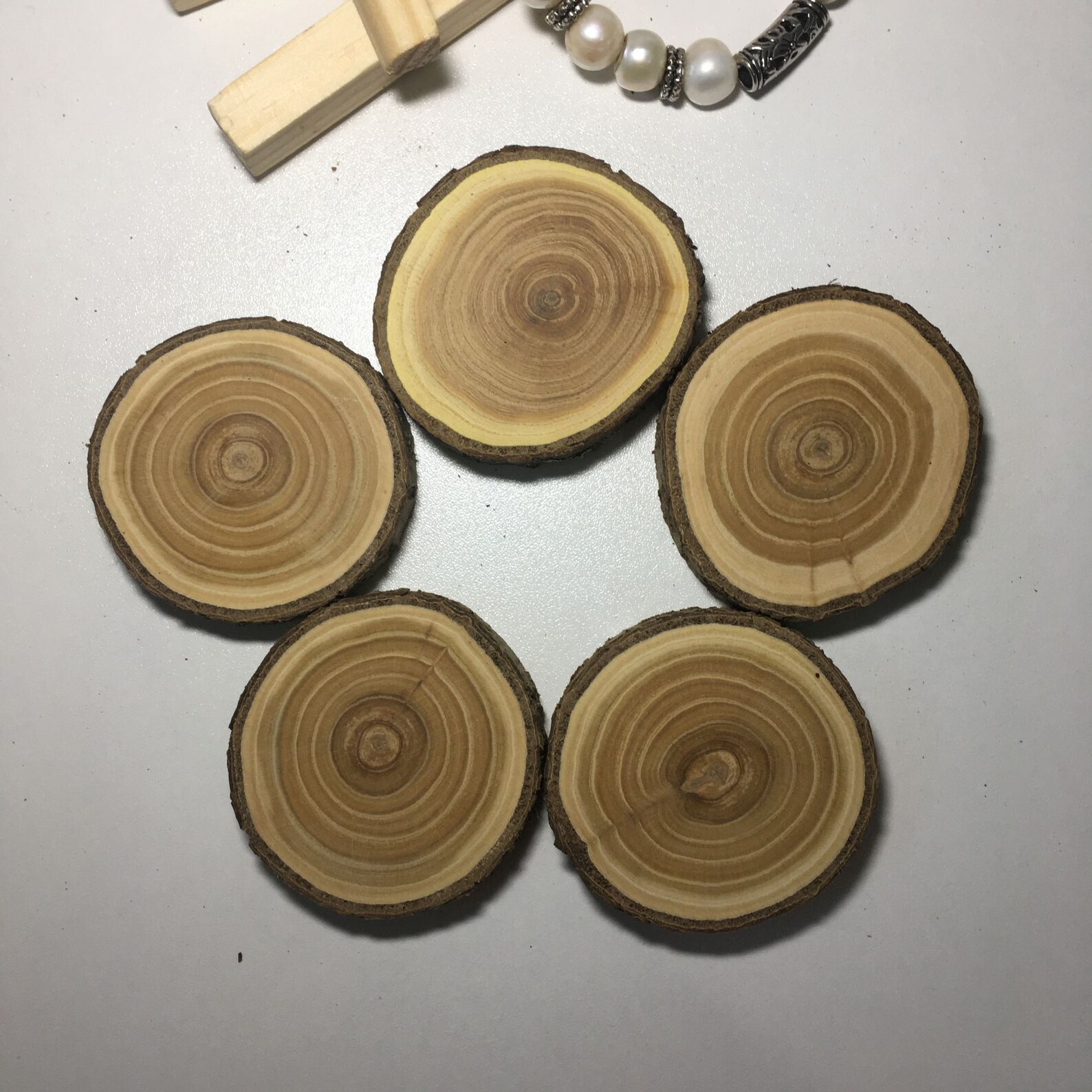 Set 5 wood slice round Buckthorn wooden slices for DIY Etsy