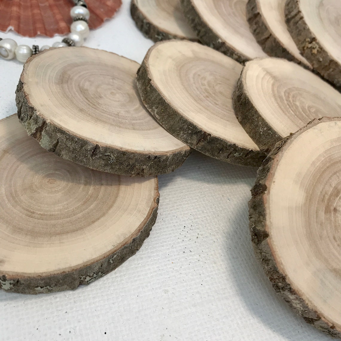 Set 5 wood slices willow tree wood art DIYwooden washers Etsy