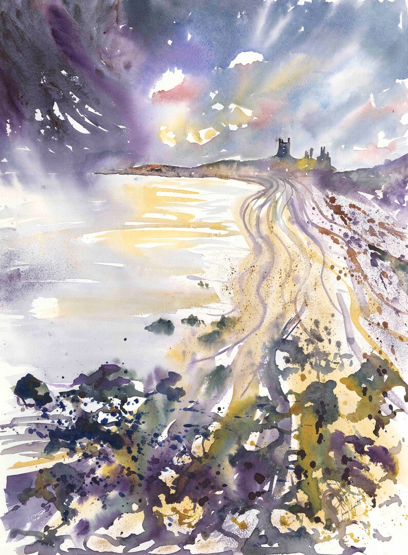 A5 Card From an Original Watercolour Painting by Jenny Ulyatt Greetings Card Blank inside. Embleton Bay