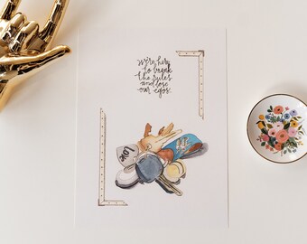 Lost Keys Art Print | Watercolor Illustration, Ego Quote