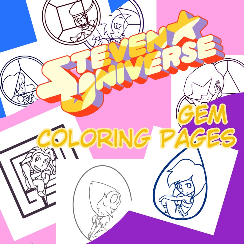 Steven Universe Gem Coloring Pages - Etsy