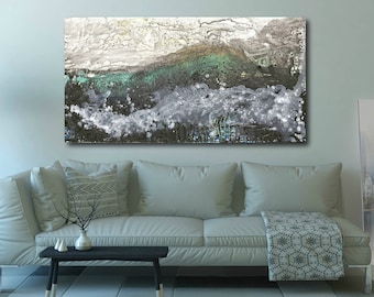 Original abstract painting /Large mixed media  24x48"/wall art /wall decor /drawing /acrylic painting /watercolor painting/mural/art gallery