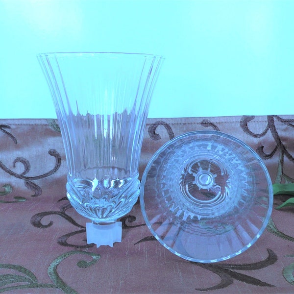 Vintage Pair of Clear HOMCO Glass Votive Cup Candle Holders-Draped Style-Home Interiors-New Grommets