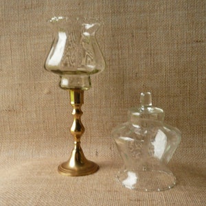 Set of 2 Vintage Home Interiors Clear Country Shade Votive Cups-Votive Candle Holders- HOMCO