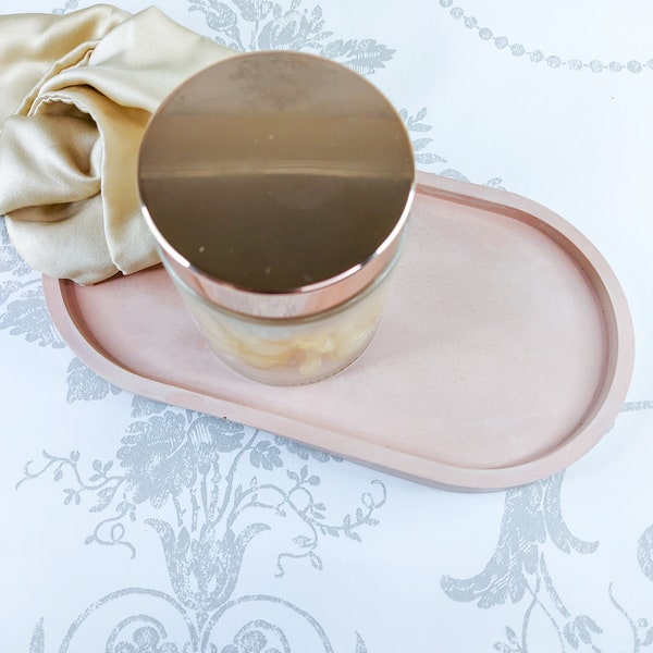 Pink oval handmade tray  # Ring jewelry dish