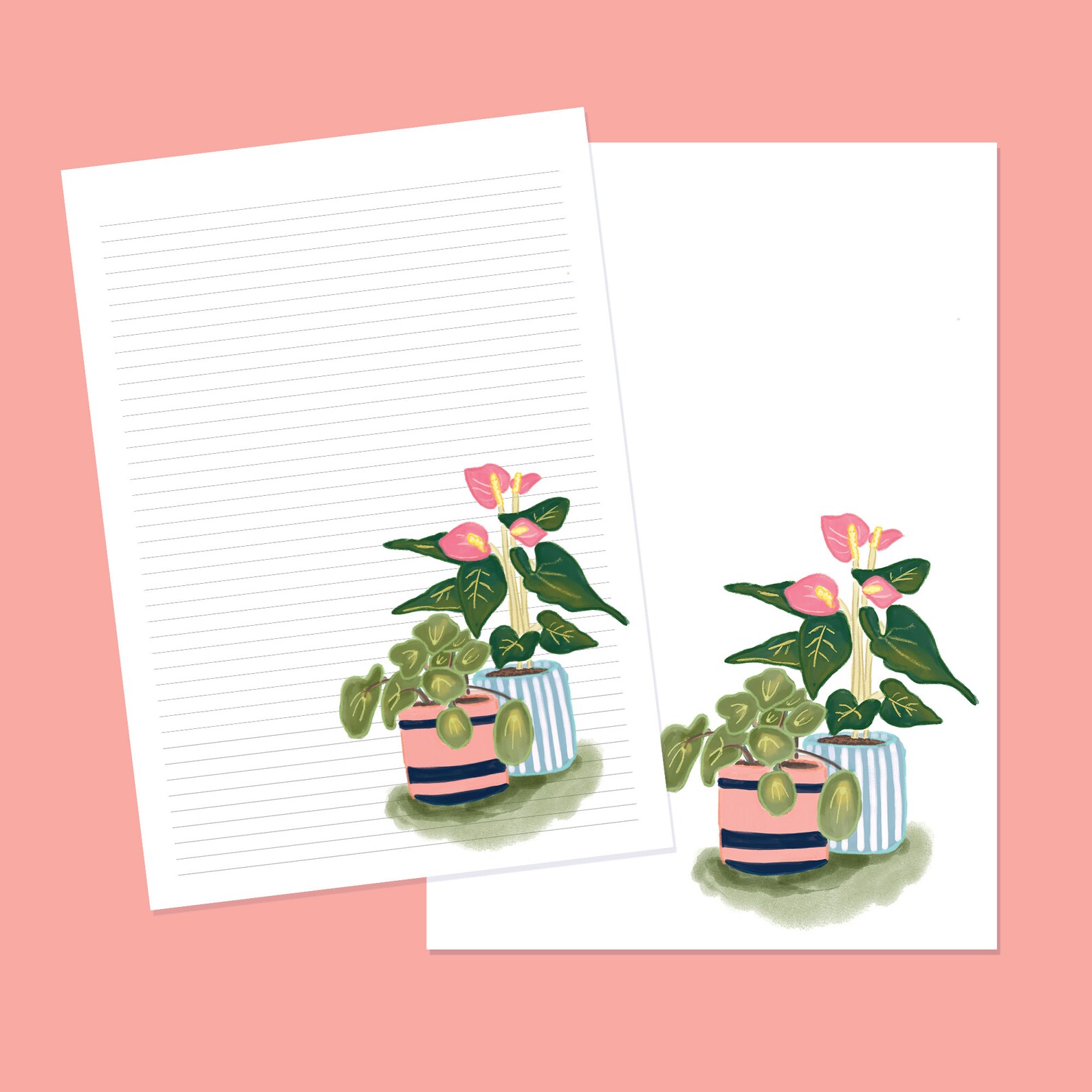 Plant Printable Stationery Paper Letter Writing Paper | Etsy