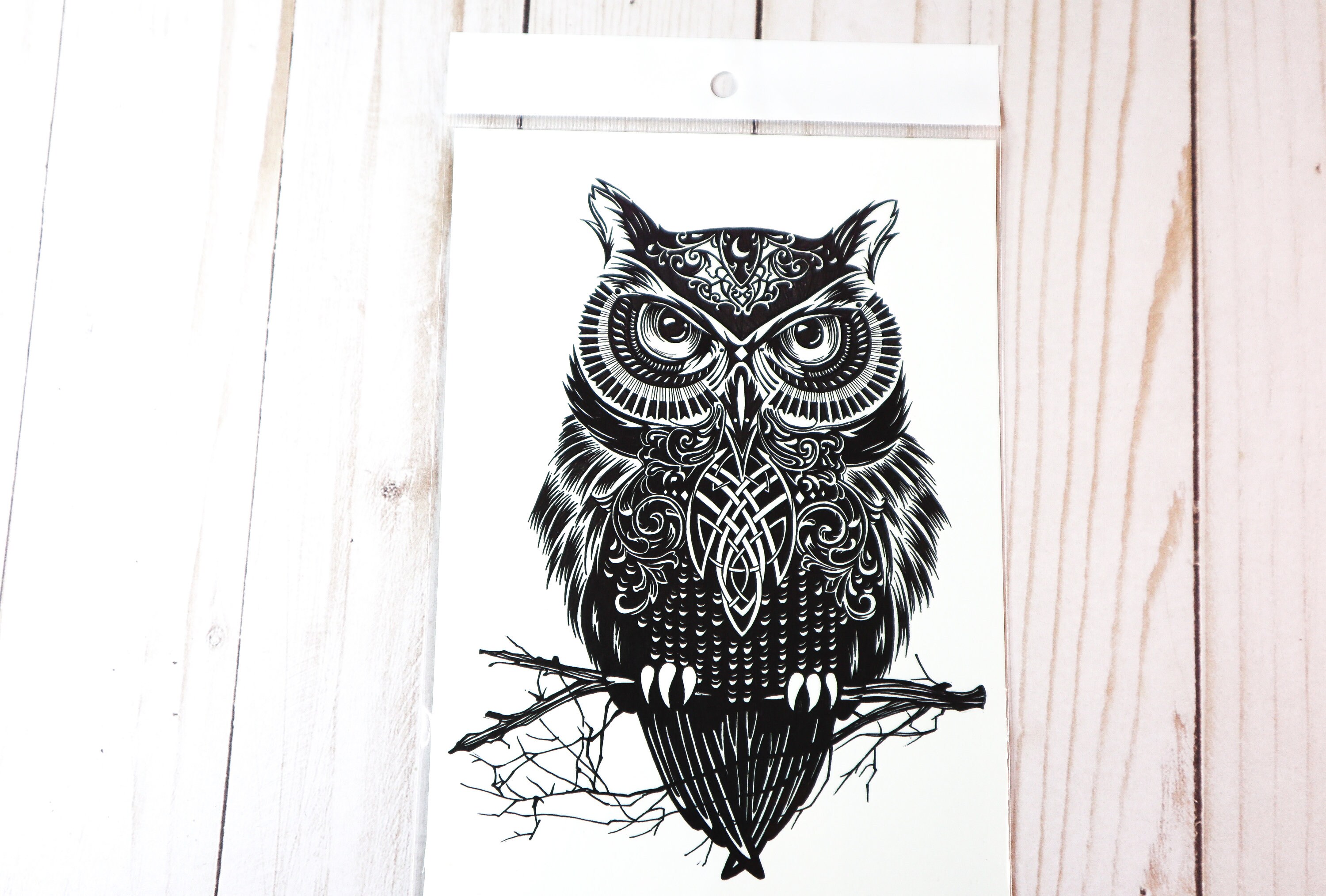 Large Owl Tattoo - Etsy Large Owl Tattoo - Etsy
