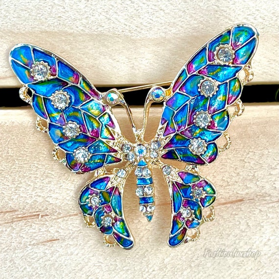 Elegant Rhinestones Brooches for Women,Retro Crystal Handmade Brooch  Pin,Butterfly Pins for Clothes,Women's Brooches & Pins