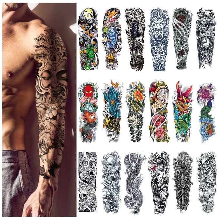 Leoars Extra Large Sleeve Temporary Tattoos Full Arm Tattoo Sleeves Fake Sleeve  Tattoo Stickers for Men Women 6Sheet  Amazonin Beauty