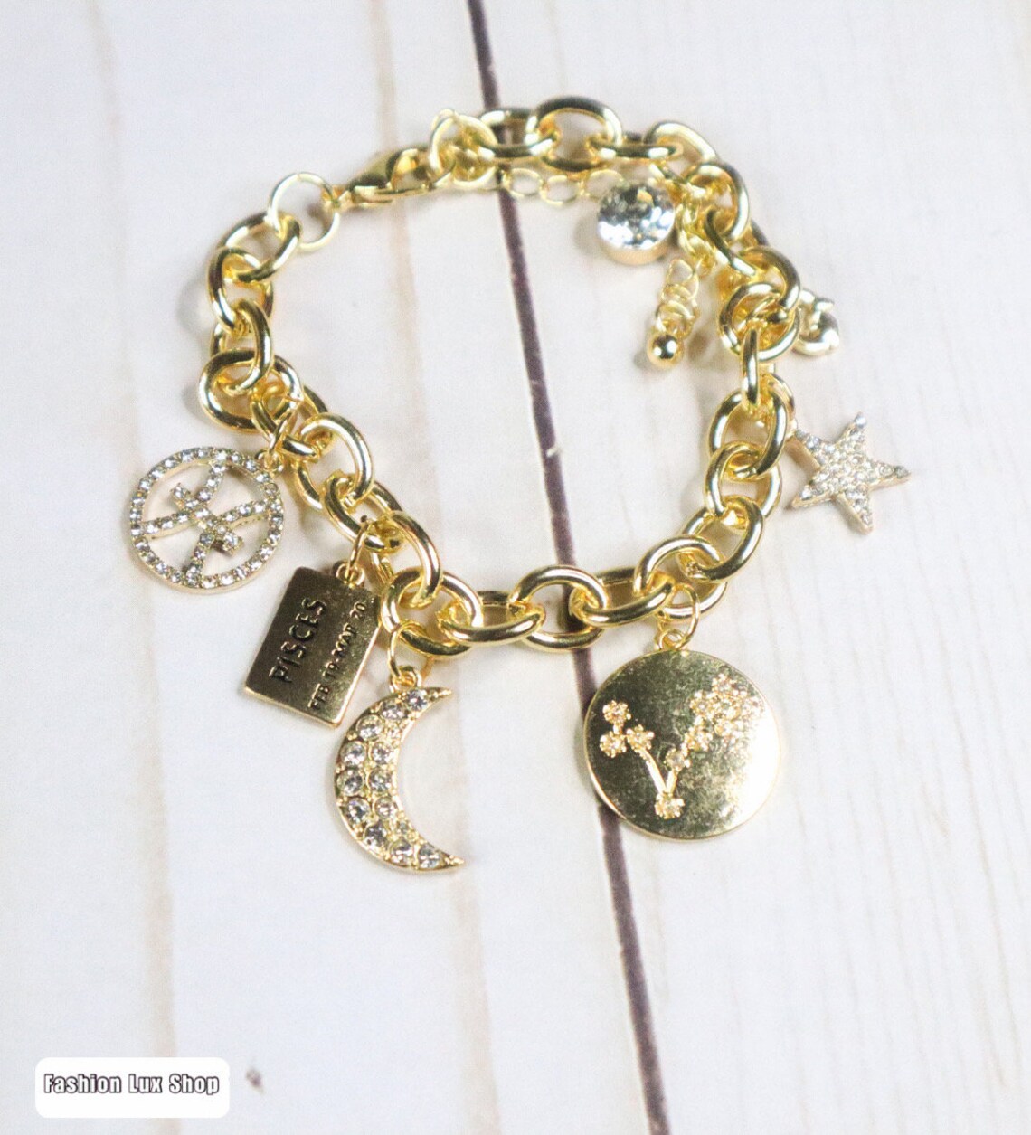 Zodiac Sign Bracelet, Horoscope Bracelets, Astrology Charm Bracelet