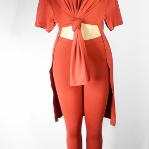 Two piece Elbow Sleeve Slit Solid Top & Pants set | Two piece set women, Two piece Set, Oversize Top for Women, Batwing Too Women, Women Top