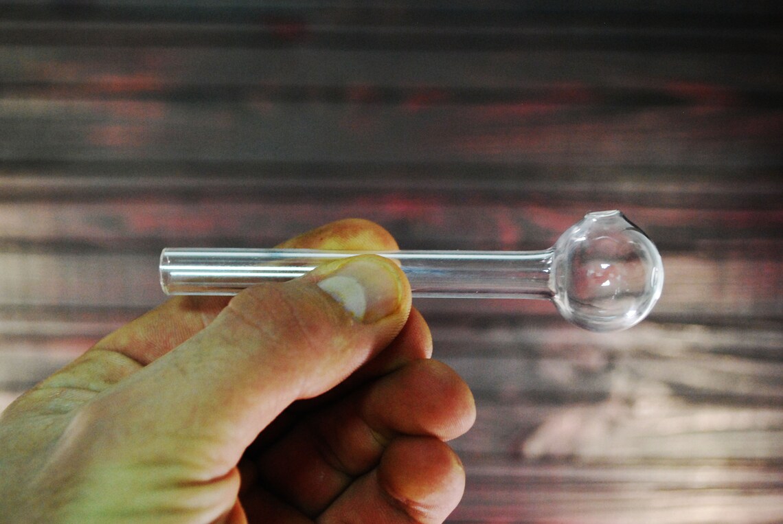 Oil burner classic glass smoking pipe Handmade tobacco Etsy