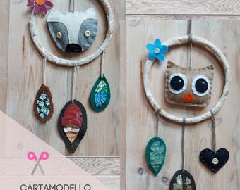 Filz-Traumfänger „Frettchen und Eule“ – DIY-Tutorial für Eulen und Frettchen für Anfänger (digitaler Download)“ PDF, 8 Seiten.