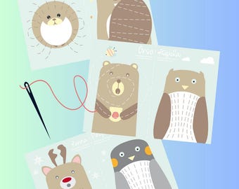 Schnittmuster für Kinder, Nähkarten, druckbare Nähanleitungen, Nähen lernen für Kinder, digitale Nähdatei, Handnähaktivität, Feinmotorik.