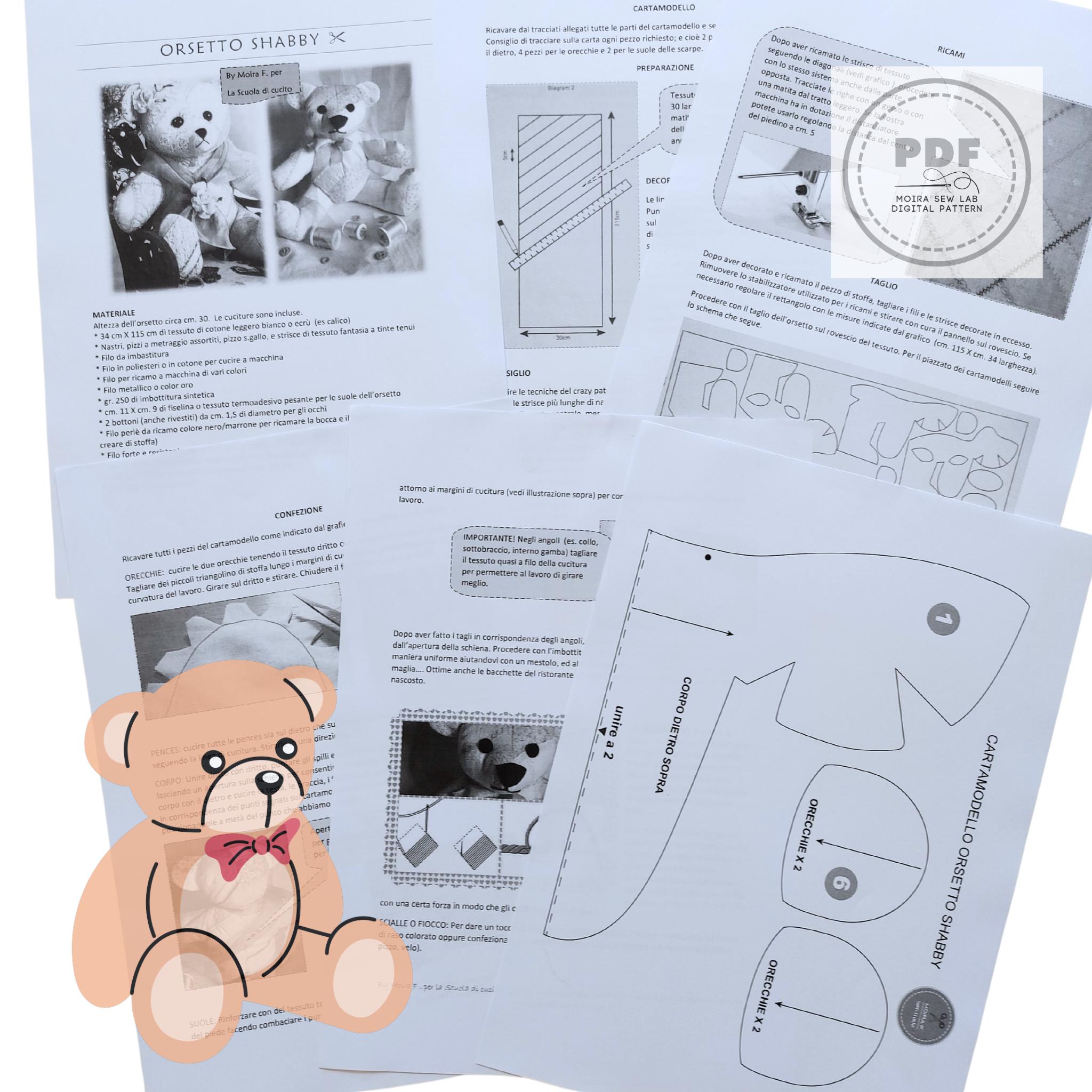 Memory Bear Sewing Pattern PDF | Keepsake Teddy Tutorial From Baby ...