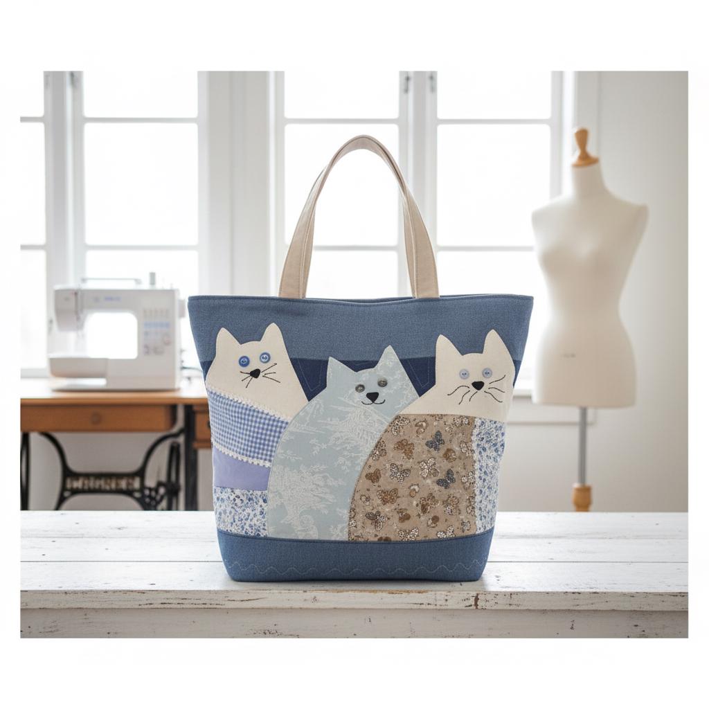 Cat Lovers Bag Sewing Pattern PDF – Intermediate Tutorial With Cats ...