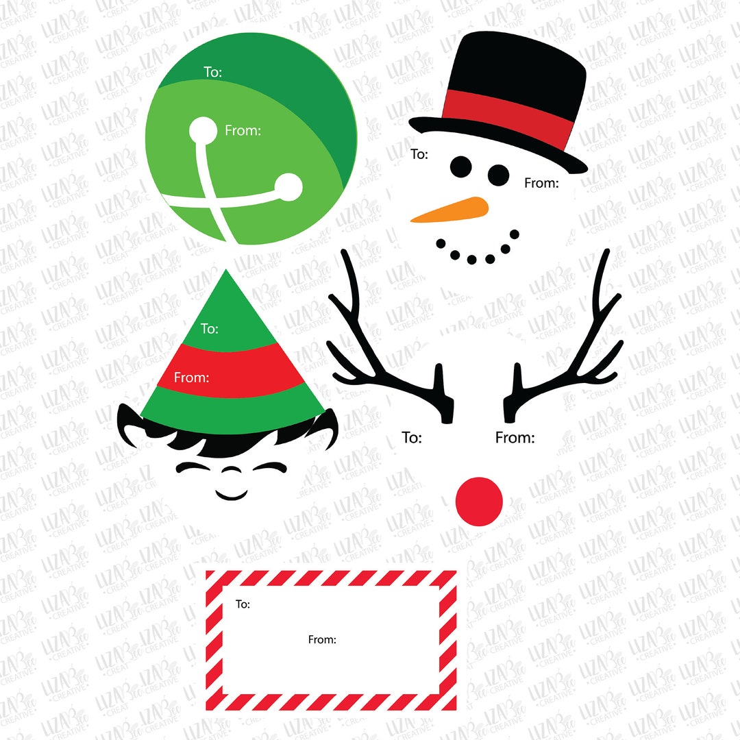 Gift Tags Print Then Cut Svg Eps and Png Holiday Gift Tags Etsy